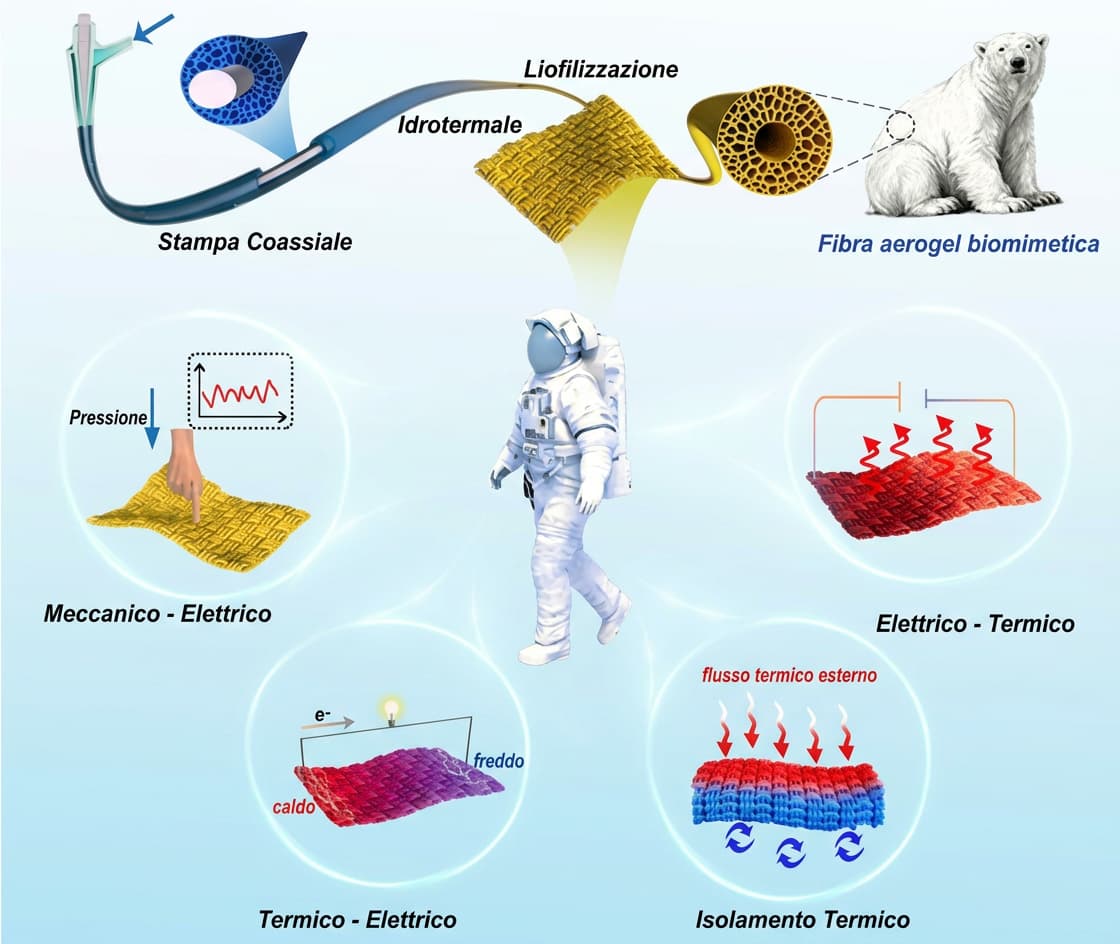 Tessuti intelligenti: la fibra che ‘sente’ scalda copiando l’orso polare Futuro Prossimo